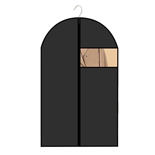 Kleidersäcke Kleiderhüllen zum Aufhängen (2er Pack 100 x 60 cm) Leichter Uniform Anzug Mantel Jacke Mit klarem Fenster für Aufbewahrung und Reisen (Schwarz) von Anjing