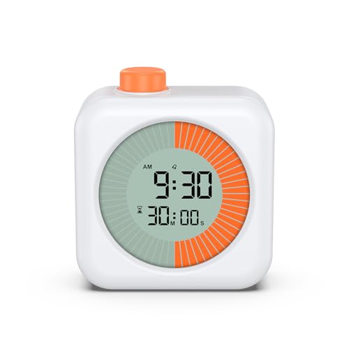 Ankilo Visueller Timer Digital, 3 in 1 Uhr und Alarmfunktion mit Timer, 60-Minuten Countdown-Timer für Kinder, Kurzzeitwecker, für Zuhause, Küche, Badezimmer, Toilette, Schule von Ankilo