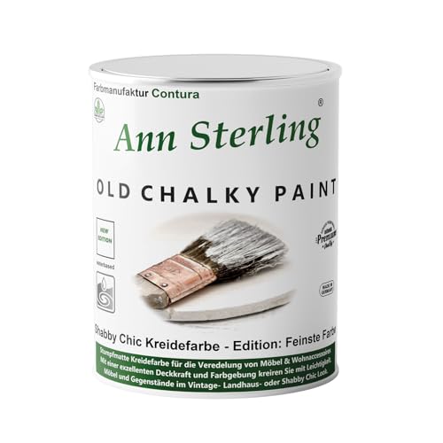 Ann Sterling Kreidefarbe Shabby Chic Farbe: Chalky White/Weiß 0,5Kg. Lack Chalky Paint von Ann Sterling