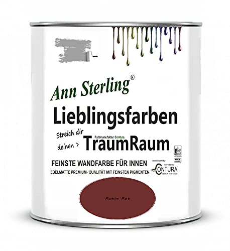 Ann Sterling Wandfarbe Innenraumfarbe Lieblingsfarben Color Farbe Innenfarbe Deckenfarbe (Rubin Rot) von Ann Sterling