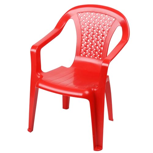 Kinderstuhl stapelbar aus Kunststoff - wetterfest - Gartenstuhl für Kinder - Stapelstuhl für Kinder - Spielstuhl - Kunststoffstuhl für Kinder - Kinderstuhl bis 25 kg Belastung Farbe Rot von Annastore