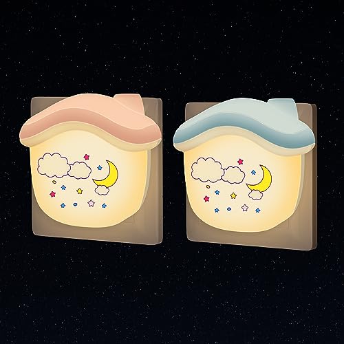 Annmore Nachtlicht Steckdose Kinder Automatisch Stilllicht Baby Erstausstattung Neugeborene Einschlafhilfe, Geschenk zur Geburt Mädchen von Annmore