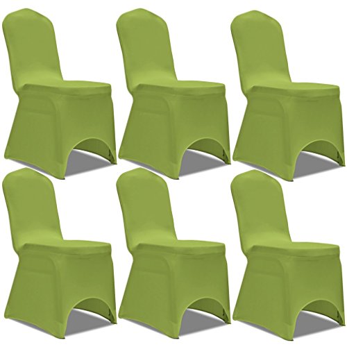 Anself 6er Set Stuhlhusse Stuhlbezug für viele Stuhlgrößen Grün von Anself