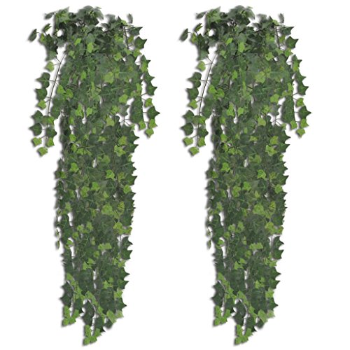 Anself 90cm Künstlicher Efeu Hänger Kunstpflanze 2 Stück Grün von Anself