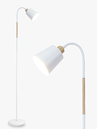 Anten Stehlampe Weiß Wohnzimmer VILI | 360° Schwenkbare Stehleuchte E27 Fassung max. 60W | moderne Metall Sofa lampe mit Höhe 159cm | Standleuchte für Schlafzimmer, Arbeitszimmer ohne Leuchtmittel von Anten