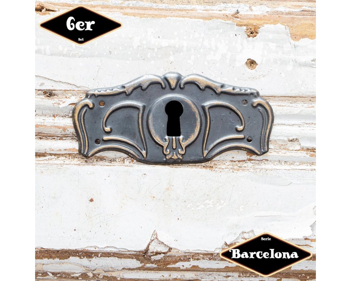 Antikas Möbelbeschlag Schlüsselplatte,Serie Barcelona",6er Pack, Eisen in Messing pat." von Antikas