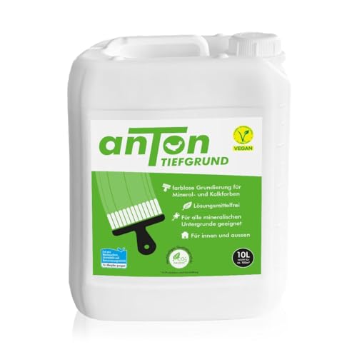 Anton Anti Schimmel Tiefen-Grund farblos | Grundierung gegen Schimmel | Sofortwirkung auf Wand &Decke | direkt überstreichbar | atmungsaktiv | für Allergiker | einfache Verteilung | 10 Liter 80-100m2 von Anton Weiss