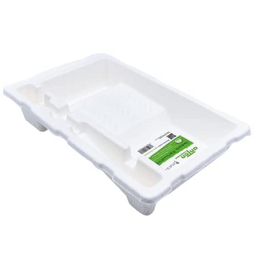 AntonWeiss® Kompostierbare Farbwanne 4er Pack | umweltfreundlich | 250ml | 32x21x6 cm | Farbenfächer für Rolle und Pinsel | für die nachhaltige Renovierung von Anton Weiss