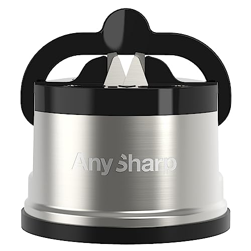 AnySharp Pro Messerschärfer (Metall) mit Saugnapf, Gebürstetes Metall von AnySharp