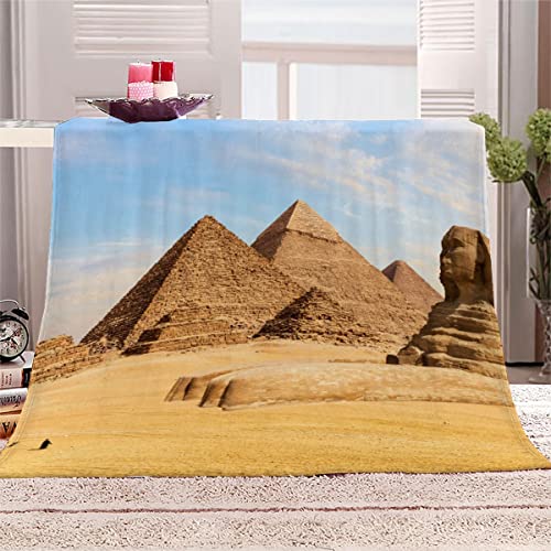 Kuscheldecke 150x200 cm Ägypten Pyramiden Sphinx Decke Camping Kuscheldecke Flanelldecke Weich Wohndecke Sofadecke Decke für Kinder Erwachsene Kuscheldecke Draußen von Aolity