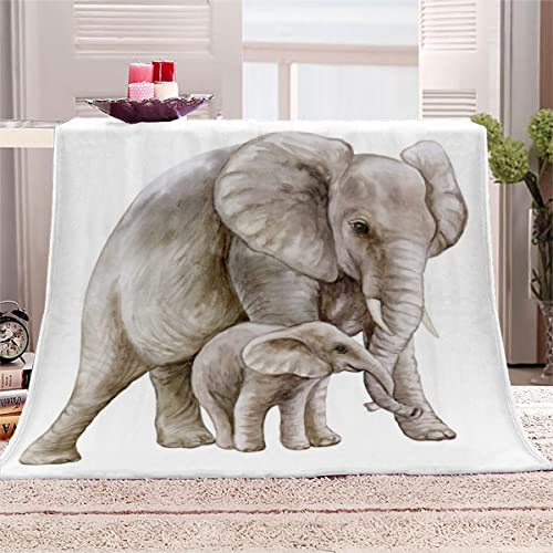 Kuscheldecke 150x200 cm Natur Tiere Elefanten Decke Camping Kuscheldecke Flanelldecke Weich Wohndecke Sofadecke Decke für Kinder Erwachsene Kuscheldecke Draußen von Aolity