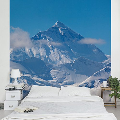 Apalis Vliestapete Mount Everest Fototapete Quadrat | Vlies Tapete Wandtapete Wandbild Foto 3D Fototapete für Schlafzimmer Wohnzimmer Küche | Größe: 336x336 cm, mehrfarbig, 97855 von Apalis