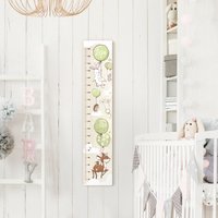 Kindermesslatte Holz Mit Wunschname - Luftballon Wolken Tiere 2 Verschiedene Farben | Messlatte Jungen Mädchen Neutral Baby Kinderzimmer von ApalisHOME