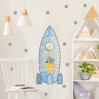 Kindermesslatte Wandtattoo - Rakete Blau | Messlatte Jungen Mädchen Neutral Baby Kinderzimmer Babyzimmer von ApalisHOME