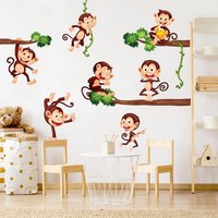 Wandtattoo Kinderzimmer - Affenfamilie | Kinder Wandsticker Babyzimmer Wandaufkleber Wanddeko Süß Dschungel Safari von ApalisHOME