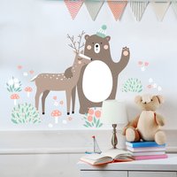 Wandtattoo Kinderzimmer - Forest Friends Mit Bär Und Reh | Kinder Kindermuster Wandsticker Babyzimmer Wandaufkleber Wanddeko Süß von ApalisHOME