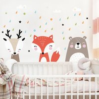 Wandtattoo Kinderzimmer - Süße Baby Waldtiere | Kinder Wandsticker Babyzimmer Wandaufkleber Wanddeko Süß Bär Fuchs Reh von ApalisHOME