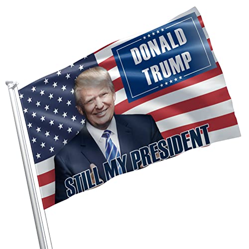 Donald Trump Still My President USA MAGA Republikanische Party 0,9 x 1,5 m Fahnenbanner Lebendige Farbe doppelt genähte Messingösen (Donald Trump Still My President #12) von Apedes