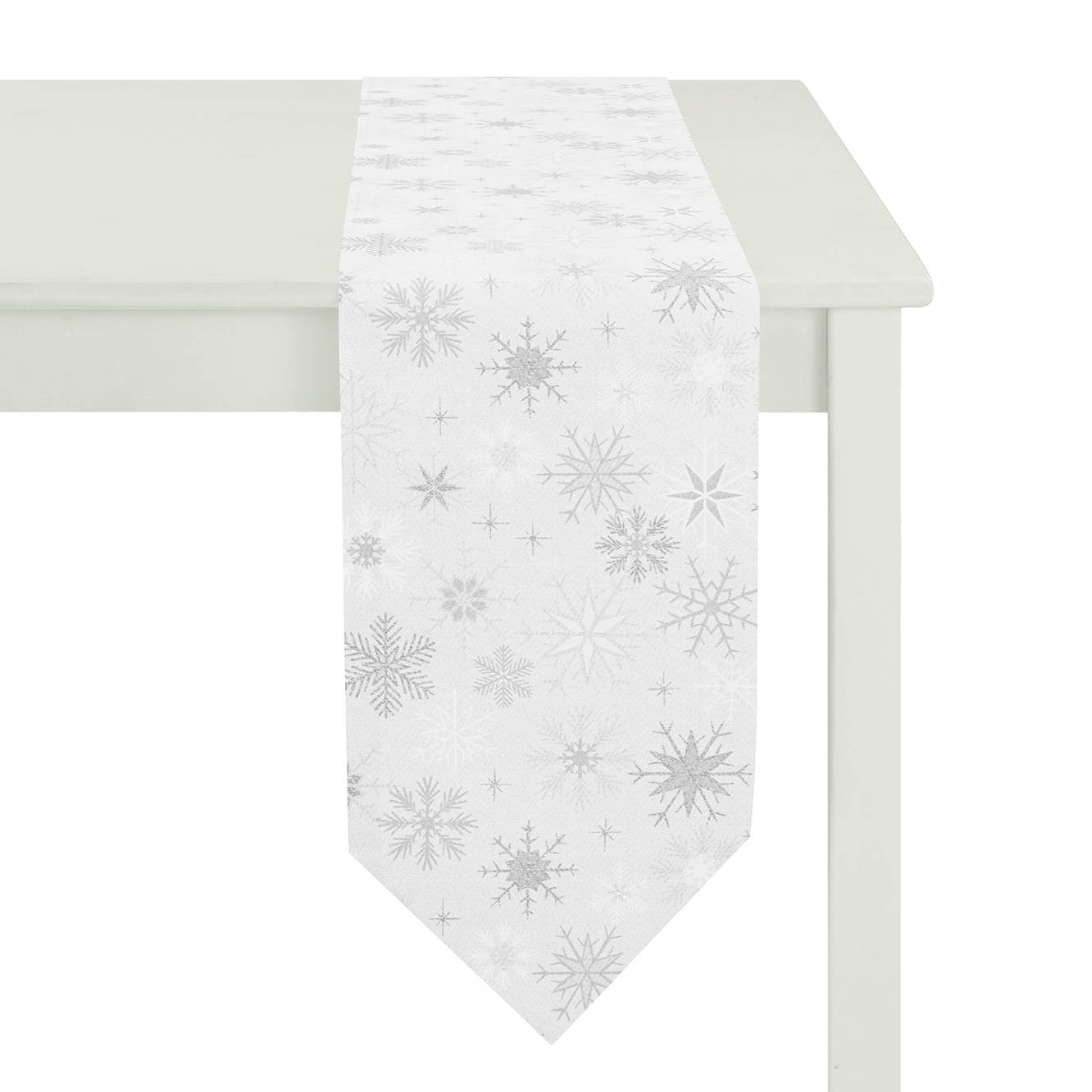 Apelt Tischband Spitz Christmas Elegance Weiß Mischgewebe Modern 24x175 cm (BxT) von Apelt