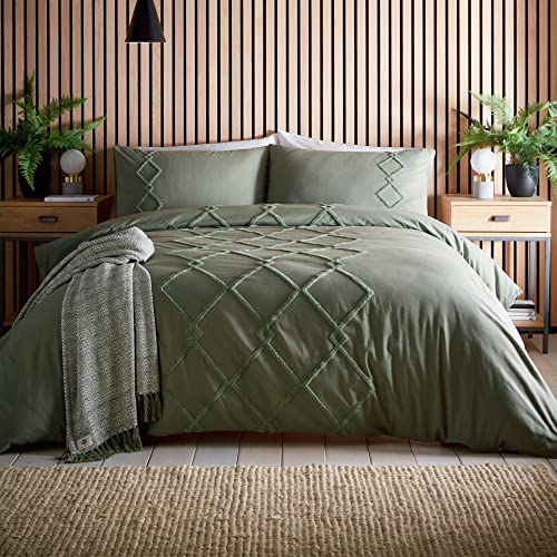 Appletree Loft Kojo Bettwäsche-Set für Doppelbett, 100% Baumwolle, Khaki von Appletree