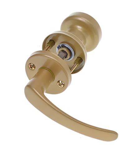 Aqbau® Türdrücker mit Türknopf drehbar | Knopfdrücker | Türknauf | Knauf | Komplettes Set inkl. Bolzen und Schrauben (Gold) von Aqbau