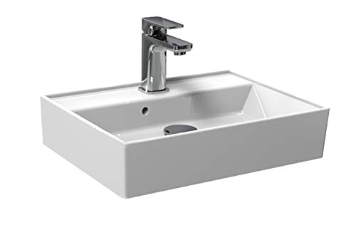 Aqua Bagno | Modernes Waschbecken aus Keramik hängender Waschtisch Aufsatzwaschbecken Handwaschbecken | 50 cm breit von Aqua Bagno
