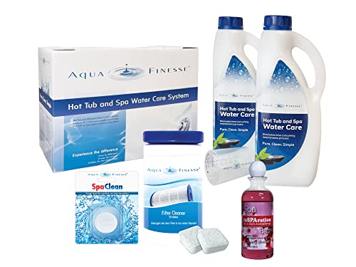 AquaFinesse Whirlpool Wasserpflegeset mit Chlortabletten + Whirlpoolduft inSparation, Filterreiniger Tabs, Spa Clean Puck von AquaFinesse