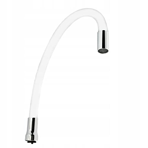 AquaParts Flexibler HU-Auslauf S-Auslauf | 3/4" | Weiß | Anschluss| Standventil | Schwenkauslauf | Waschtischarmatur | Wasserhahn für Küchen-Armaturen von Aquaparts