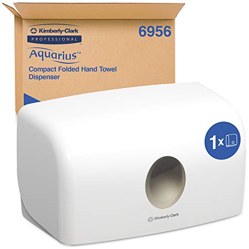Aquarius Multifold-Handtuchspender 6956 – 1 x kompakter Papiertuchspender, weiß von KIMBERLY-CLARK
