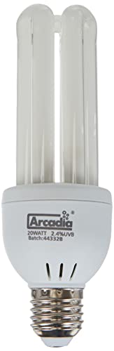 Arcadia FBC20X Bird Lamp, Compact 20W, UV-Lampe für Exoten, E27, Weiß, 1 Stück (1er Pack) von Arcadia