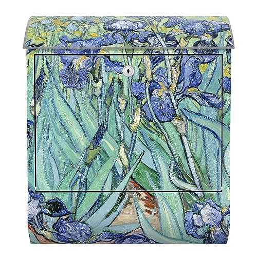 Arcondo Design Briefkasten mit Motiv und Zeitungsfach Vincent Van Gogh Iris von Arcondo