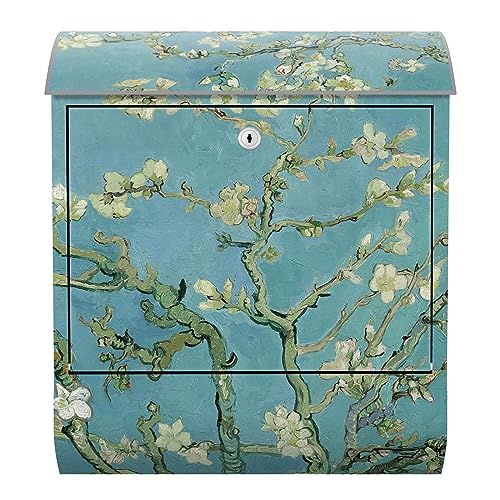 Arcondo Design Briefkasten mit Motiv und Zeitungsfach Vincent Van Gogh Mandelblüte von Arcondo