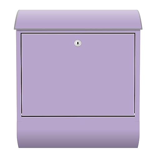 Arcondo Design Briefkasten mit Motiv und Zeitungsfach Unifarbe Lavendel von Arcondo