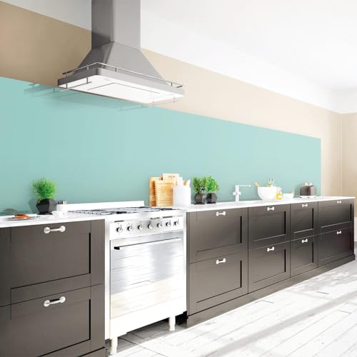 Arcondo Küchenrückwand Spritzschutz Selbstklebend Farbe Blau Grün Folie Premium Matt 300 x 80 cm von Arcondo