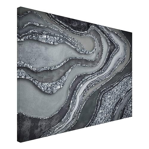 Arcondo Leinwandbild Canvas Abstrakte Linien Marmor in Grau 70 cm x 70 cm von Arcondo