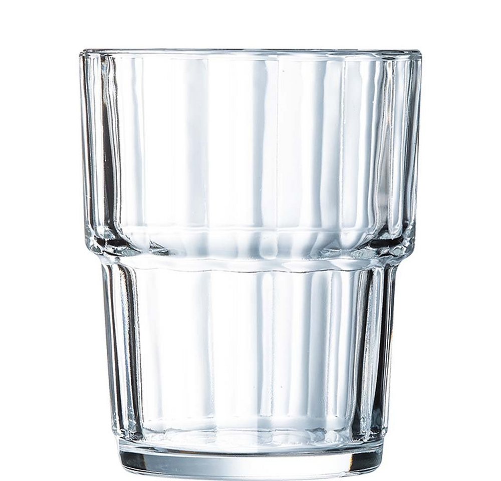 Arcoroc Tumbler-Glas Norvege, Glas gehärtet, Tumbler Trinkglas stapelbar 160ml Glas gehärtet transparent 6 Stück von Arcoroc