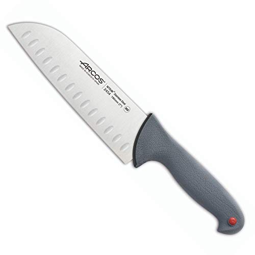 Arcos Serie Colour Proof - Santoku Messer Messer Asiatischer Art- Klinge Nitrum Edelstahl 180 mm - HandGriff Polypropylen Von Elastomer bedeckt Farbe Schwarz von Arcos
