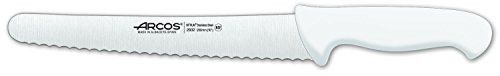 Arcos Serie 2900 - Gebäckmesser Kuchenmesser - Klinge Nitrum Edelstahl 250 mm - HandGriff Polypropylen Farbe Weiß von Arcos