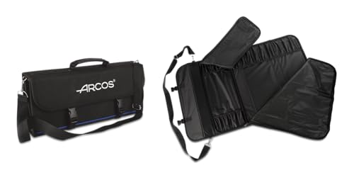 ARCOS Tasche für 17 Küchenmesser aus Polyester, Messertragetasche mit Griff und Gurt zum Organisieren und Transportieren von Küchenutensilien, 730 x 510 mm, Farbe Schwarz von Arcos