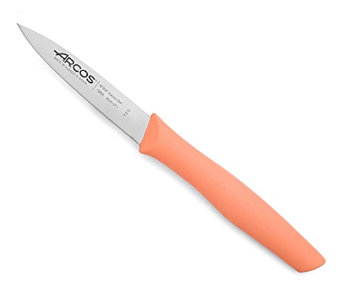 Arcos Serie Nova - Schälmesser - Klinge Nitrum Edelstahl 85 mm - HandGriff Polypropylen Farbe Coral, Korallenrot von Arcos