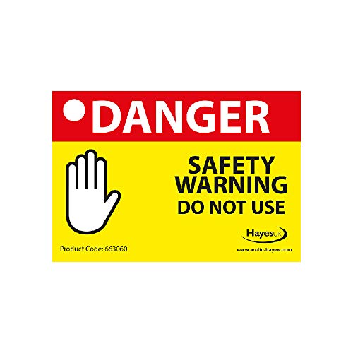Arctic Hayes 663060 Warnaufkleber mit englischer Aufschrift „Danger Safety Warning Do Not use“, 82 mm Länge x 57 mm Breite von Arctic Hayes