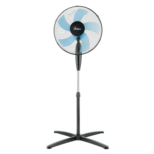 Ardes - AR5ST40PN Standventilator STEELO 40N 5 Flügel - Bodenventilator 40 cm Oszillierend mit verstellbarer Neigung - Leiser Standventilator 3 Geschwindigkeiten von Ardes