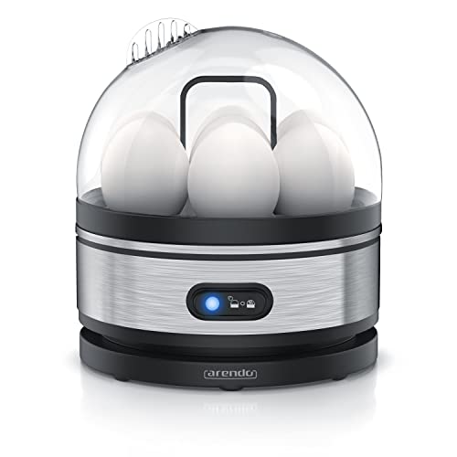 Arendo Sevencook Eierkocher 400 W – Edelstahl Design - 1-7 Eier - Egg Cooker - EIN/AUS-Schalter – 3 Härtegrade wählbar - Warmhaltefunktion - Signalton - BPA-frei - silber von Arendo