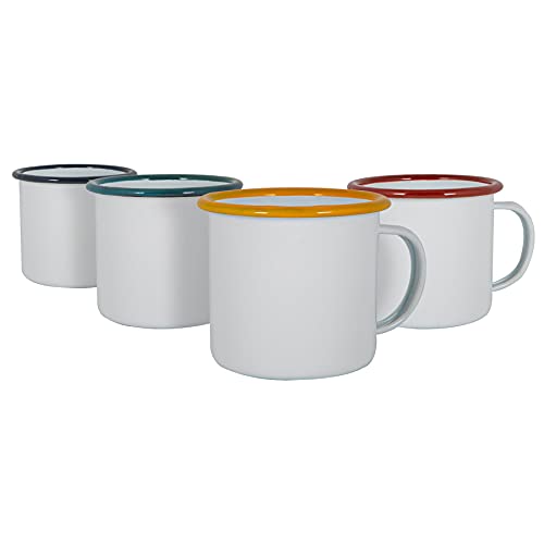 Argon Tableware Weiße Emaille -Espresso -Tassen - 130ml - 4 Farben von Argon Tableware