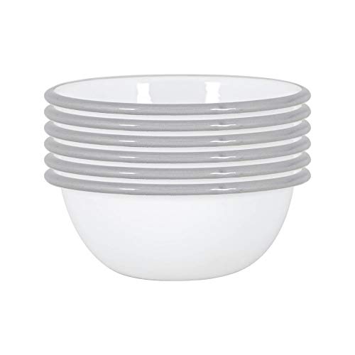 Argon Tableware Weiße Emailleschalen - 16cm - Grau - Pack Von 6 von Argon Tableware