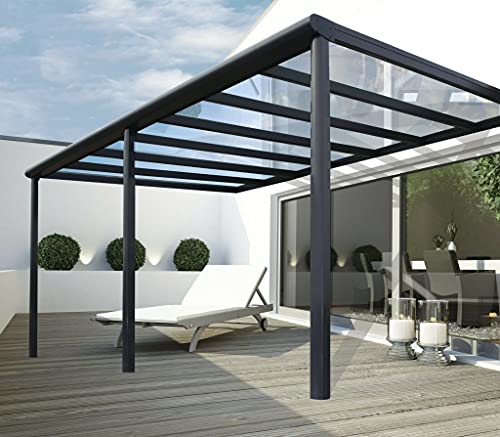 VITRO Terrassenüberdachung Polycarbonat 4x3m Anthrazit von Arilco