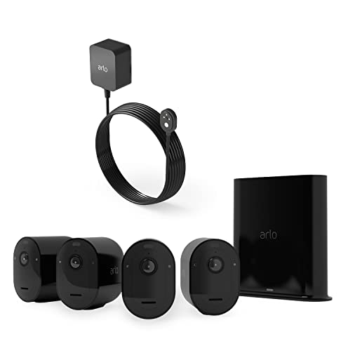 Arlo Pro3 Smart Home Überwachungskamera 4er Set und Außenladekabel Bundle - schwarz von ARLDE