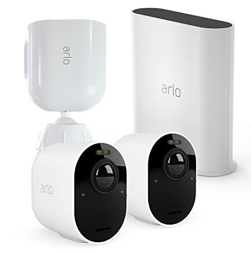 Arlo Ultra2 Überwachungskamera aussen und GRATIS Security Mount Bundle, 2er Set - weiß, Testzeitraum für Arlo Secure Plan von Arlo