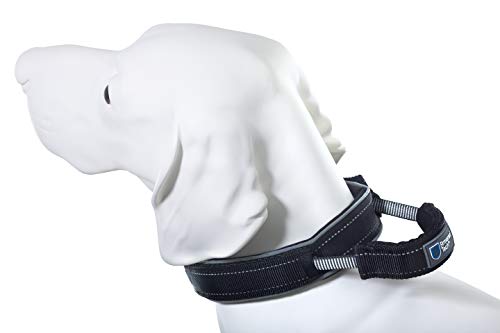 Armored Tech Dog Control Halsband mit integrierter Kurzleine (XL - Halsumfang 51-60 cm, schwarz) von AWEHIRU