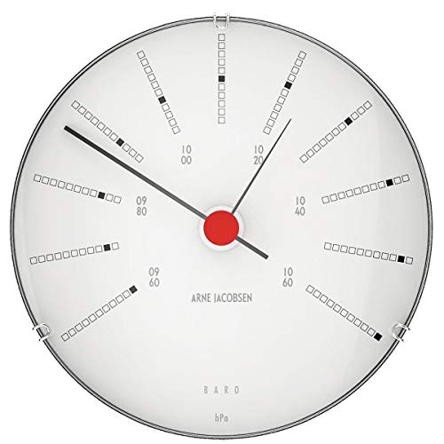 Arne Jacobsen Barometer Ø12 cm Bankers Originaldesign Kreative Details, weiss von Arne Jacobsen